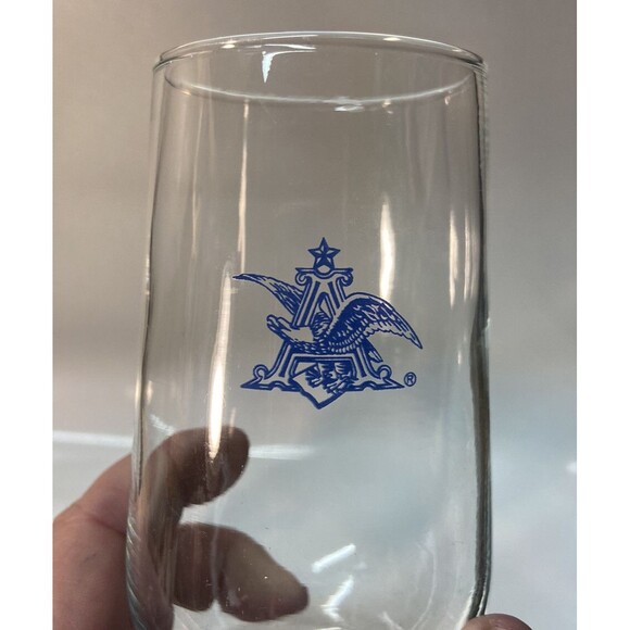 Vintage 1970s Anheuser Busch Budweiser Beer Pedestal Glass Lot Of 2 Minty Rare - Picture 4 of 4